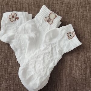 White Patterned Socks